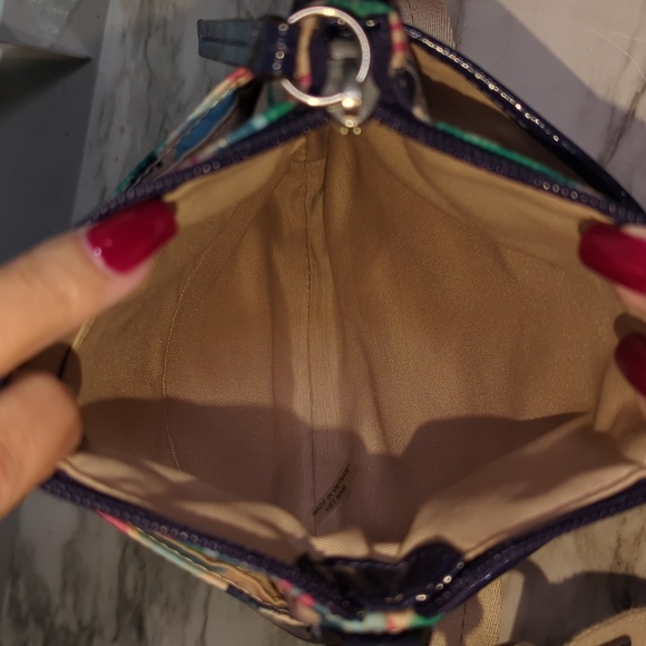 Coach SIS Ikat Swingpack Crossbody F49495 SV/Multi Color Pink Green Blue - Picture 3 of 7